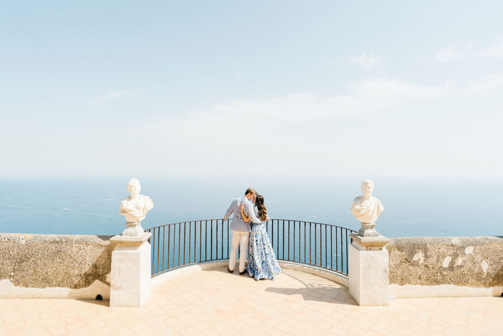 Ravello proposal photographer at Villa Cimbrone Infinity Terrace Amalfi Coast