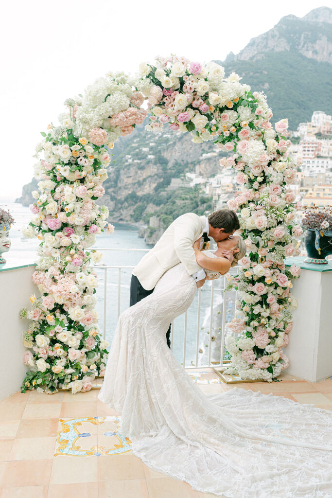 romantic elopement setup at Hotel Marincanto Positano with floral design by Floragarden