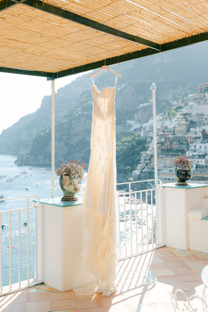 intimate wedding ceremony in Positano at Hotel Marincanto with panoramic sea view